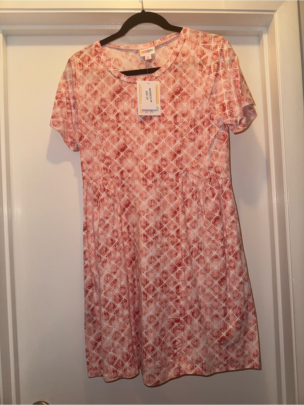 Women's Pink Patterned Lularoe Monica Princess Seam Dress